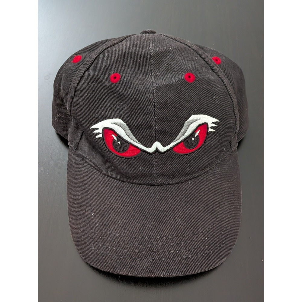Portland Winterhawks Hat Promo Black Strapback‎ Red Scary Eyes Hockey